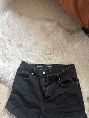 Target Black Denim Cuffed Shorts Size 14